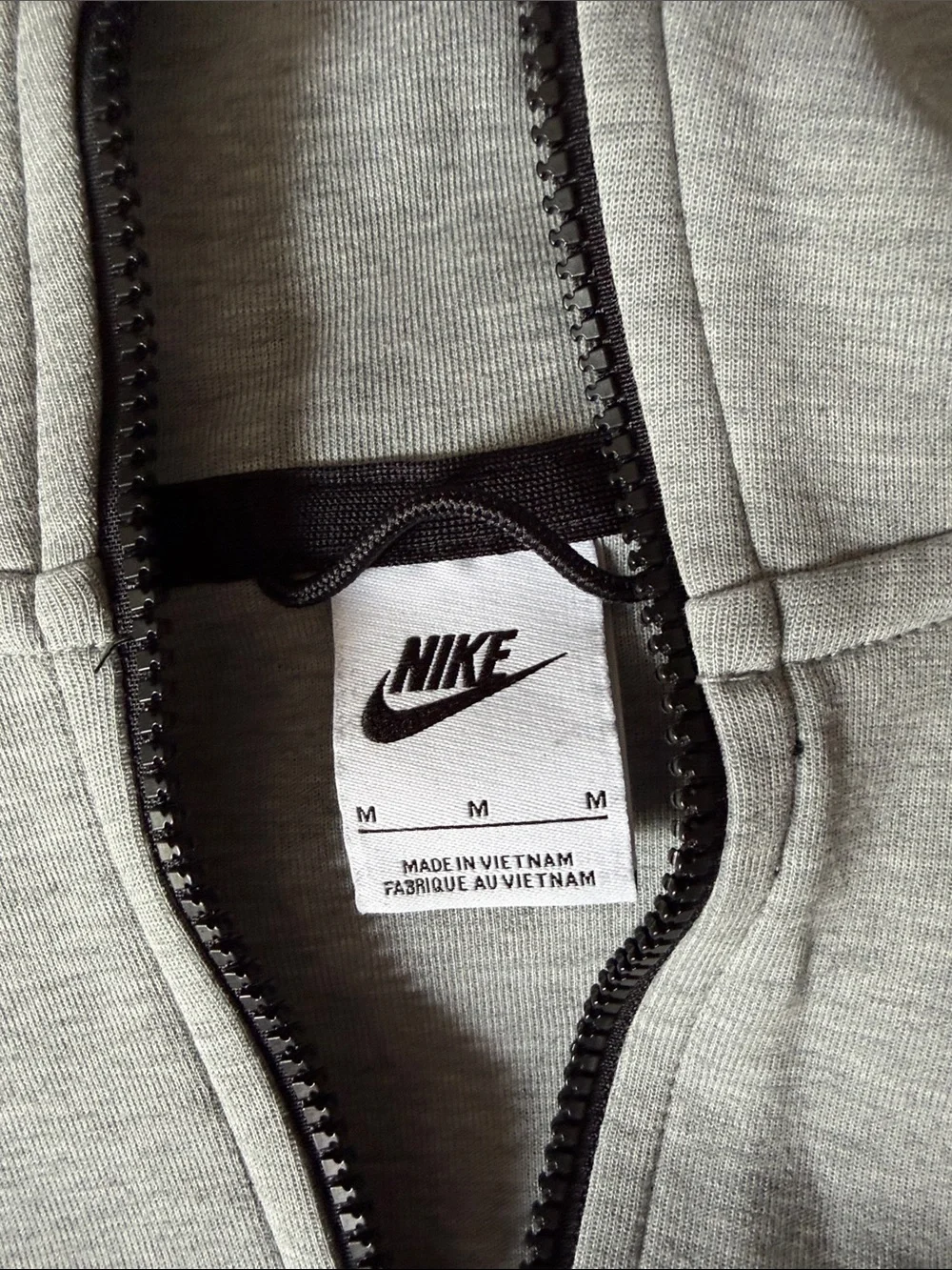 Nike Boys Grey Hoodie Jacket with Black Trim Nike tech